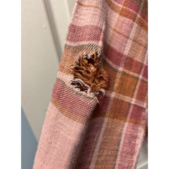 American Eagle Distressed Flannel Shirt Women Size S - Picture 5 of 5